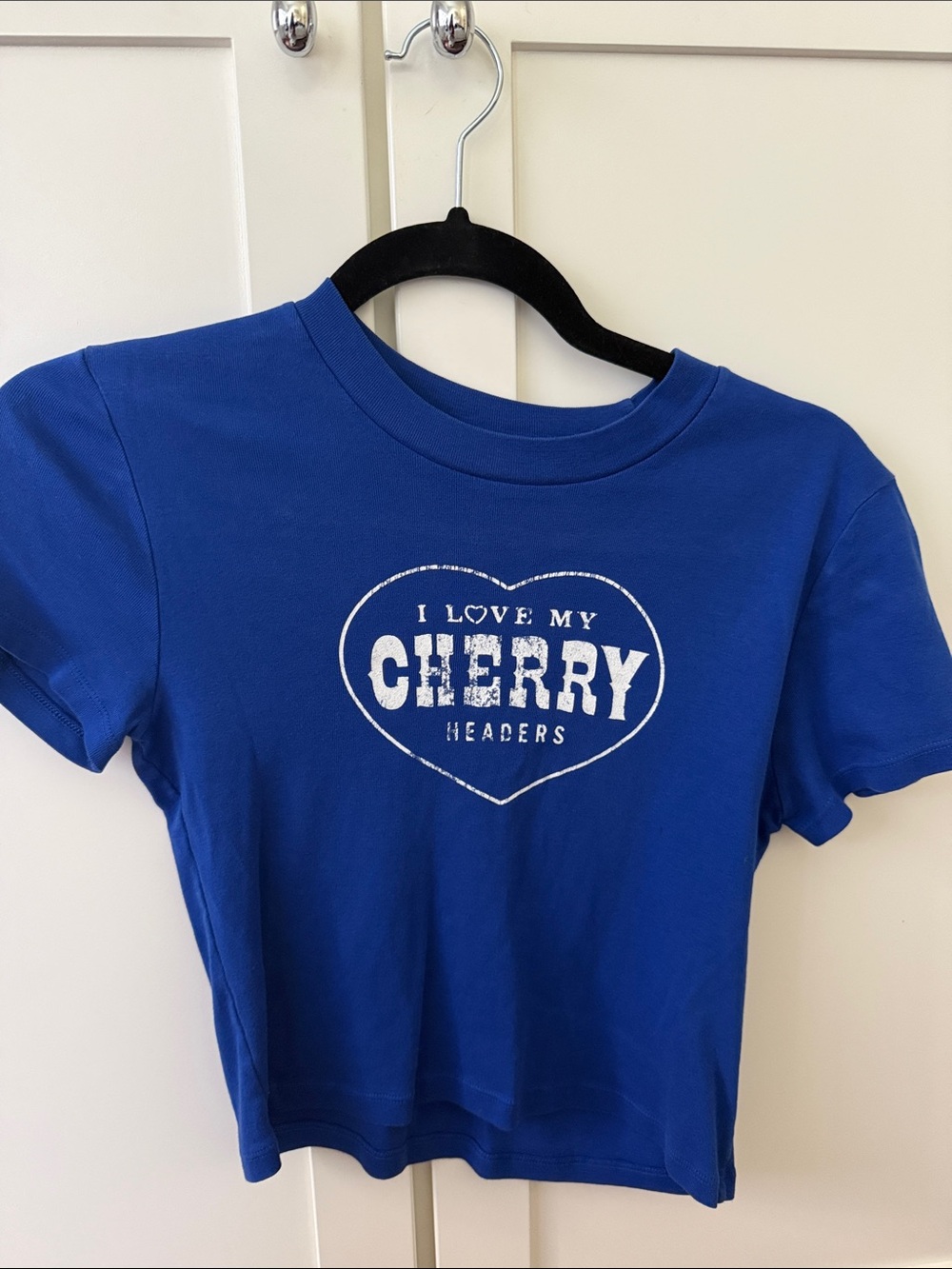 Blue 'I Love My Cherry' Cherry Baby Tee